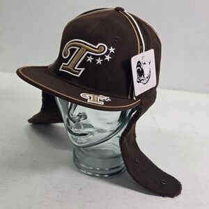 Texas Pit Bull Embroidered Mens Sz XL Brown Hat Cap Embroidered Fitted Dog Ear